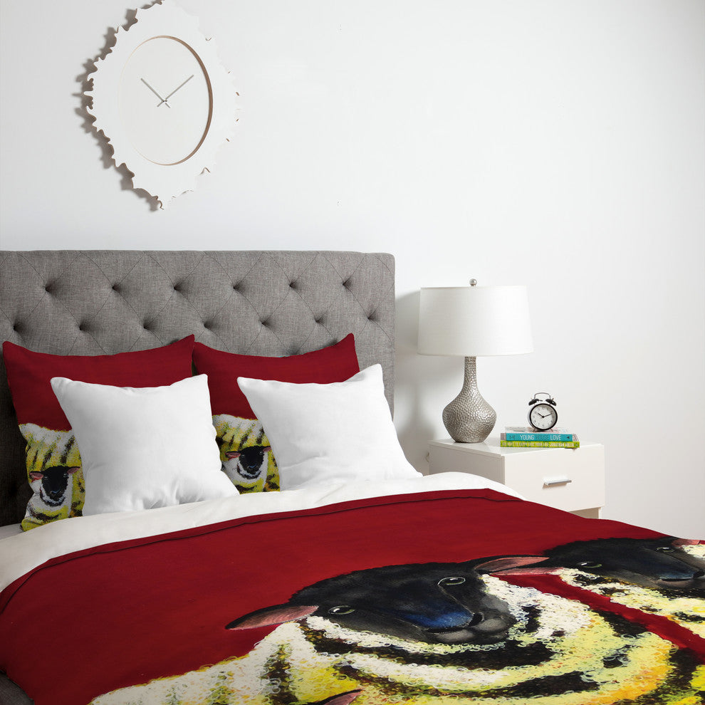 Deny Designs Clara Nilles Lemon Spongecake Sheep Duvet Cover - Lightweight