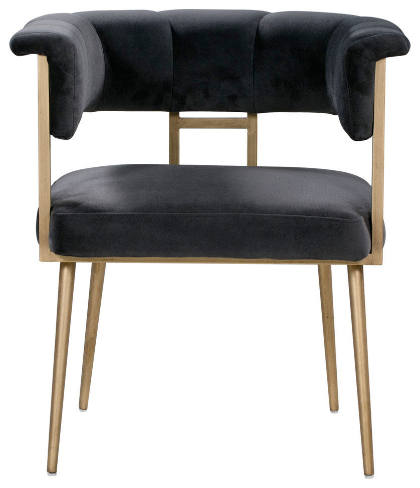 Astrid Grey Velvet Chair - Grey