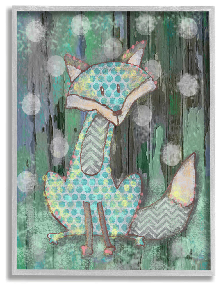 Stupell Industries Distressed Woodland Fox, 16 x 20