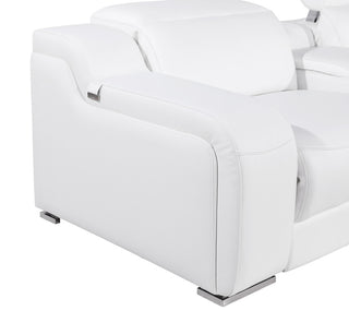 Marco-8-Piece 4-Power Reclining Italian Leather Sectional, White