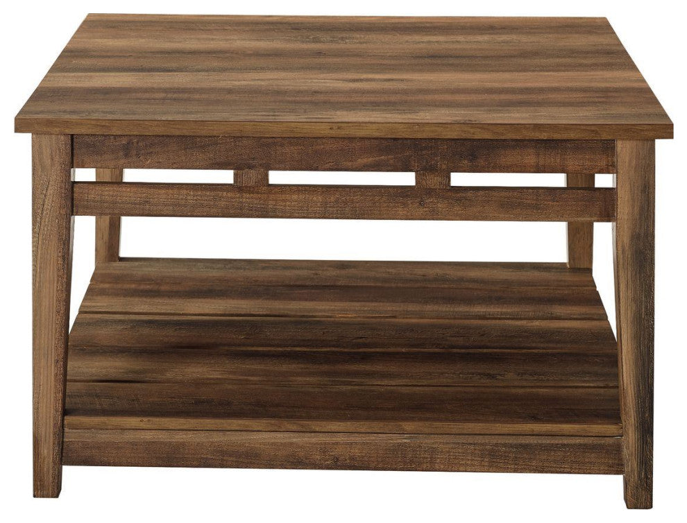 Parker 30" Farmhouse Square Coffee Table - Rustic Oak