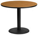 36'' Round Natural Laminate Table Top with 24'' Round Table Height Base