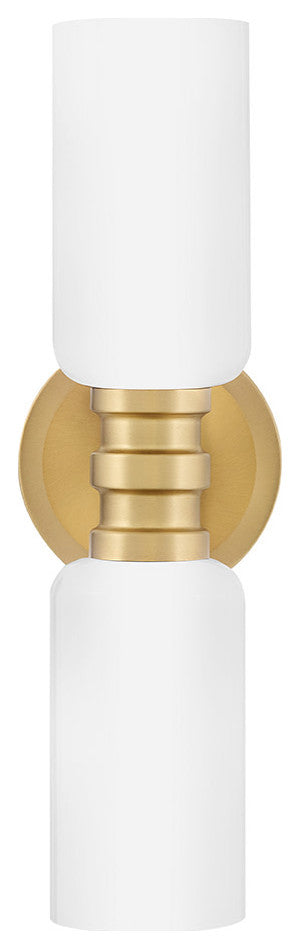 Lark Naomi Medium Two Light Sconce, Lacquered Brass
