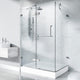 VIGO Monteray 36"D x 48"W x 79"H Frameless Hinged Shower Enclosure, Brushed Nickel, Left Base