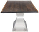 Praetorian 112-Inch Dining Table In Seared Oak And Stainless Steel