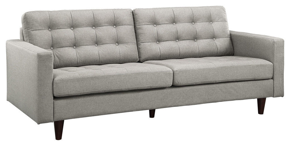 Modern Urban Contemporary Armchair and Sofa 2-Piece Set, Light Gray Fabric