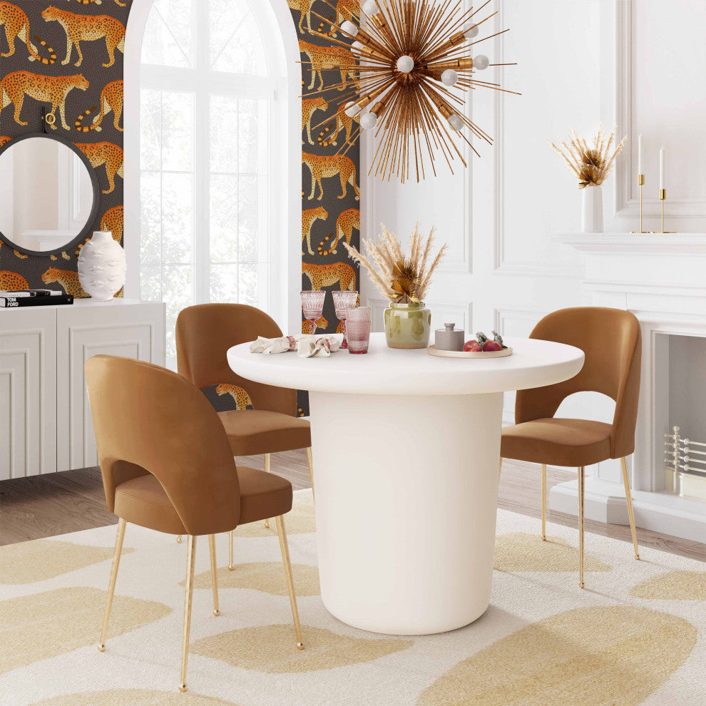 Swell Velvet Chair, Cognac