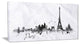 "Paris With Eiffel Silhouette" Canvas Print
