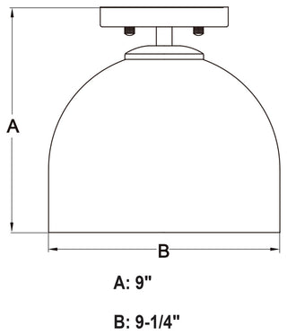 Shelby 9.25" W Gold Brass Semi Flush Mount Ceiling Light White Glass