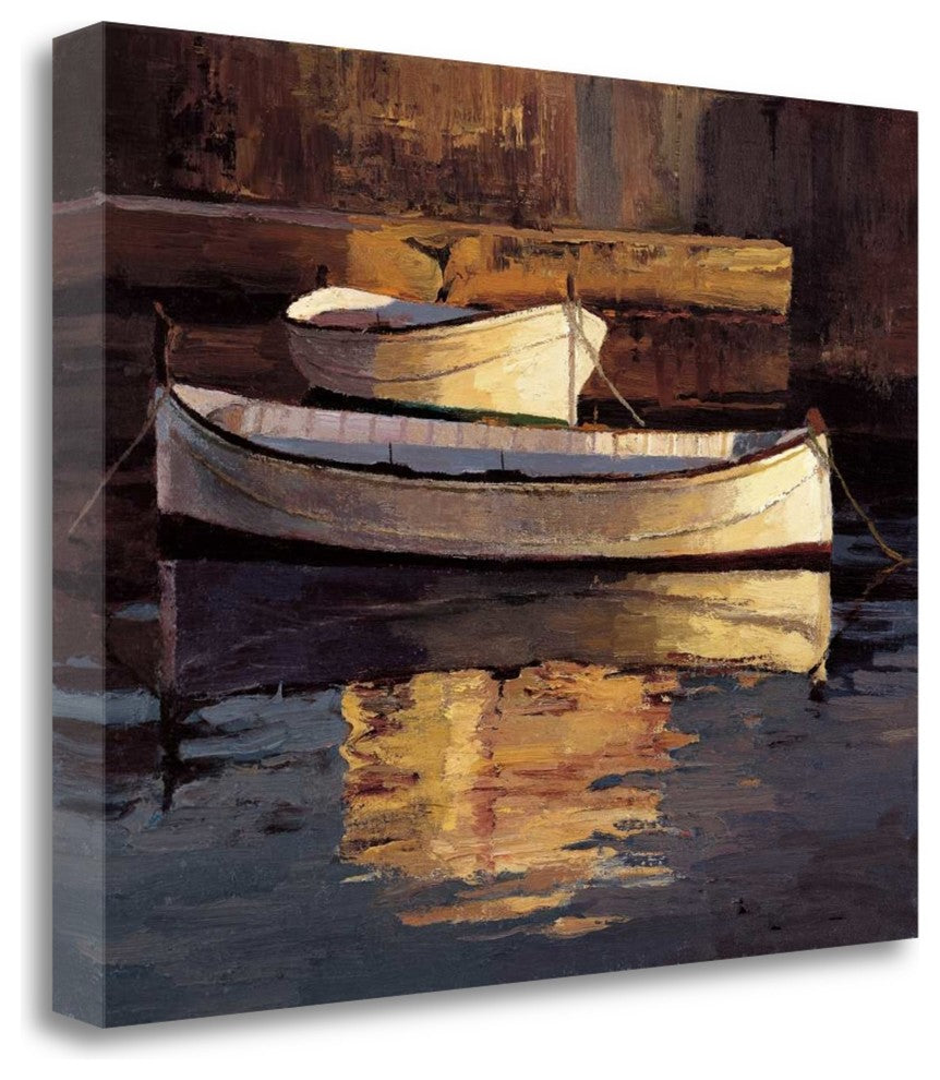 "Barcas Al Atardecer" By Poch Romeu, Giclee Print on Gallery Wrap Canvas