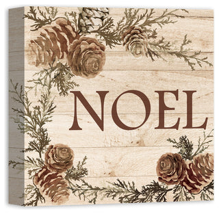 "Rustic Noel" Canvas Wall Art, 16"x16"