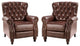 Genuine Leather Recliner, Set of 2, Brown