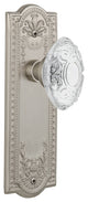 Meadows Plate Double Dummy Crystal Victorian Knob, Satin Nickel, MEACVI