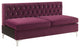 Modular Armless Sofa, Burgundy Velvet