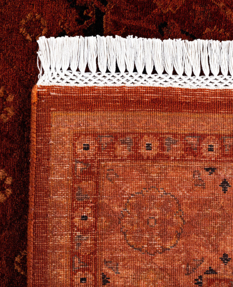 Overdyed One-of-a-Kind Hand-Knotted Area Rug Orange, 4' 7" x 7' 1"