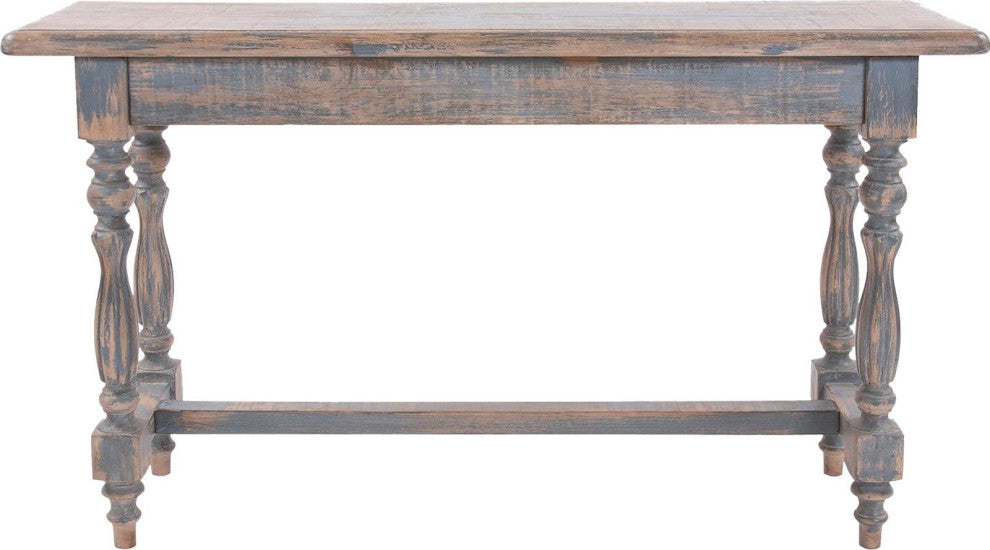 Console Table Howard Elliott Farmhouse Turned Legs Distressed Gray