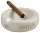 Ashton White Ceramic 3 Cigar Round Ashtray