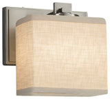 Textile Era, Wall Sconce, Rectangle, Nickel, Cream, LED