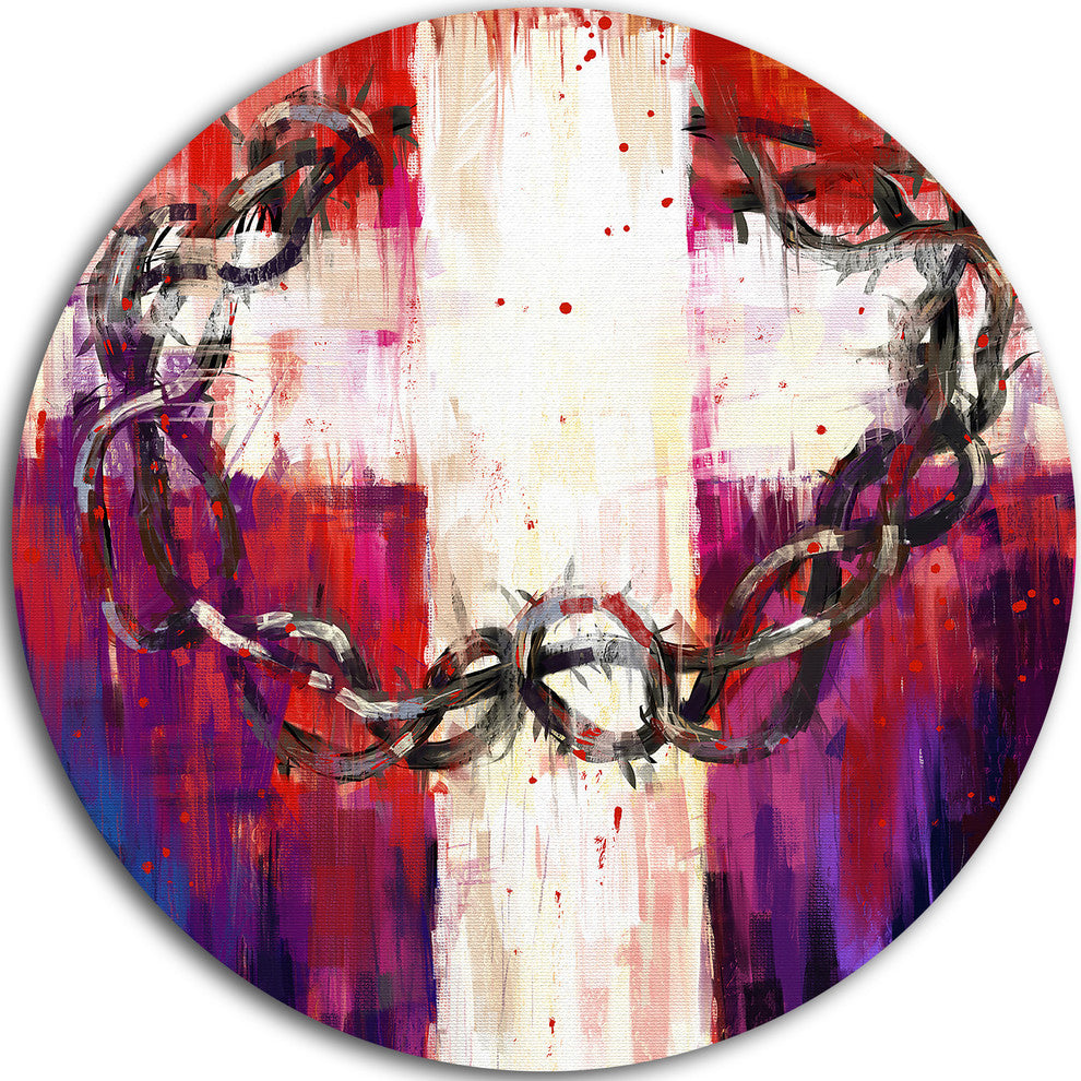 Crown Of Thorns, Abstract Round Wall Art, 11"