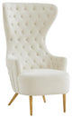 TOV Furniture Jezebel Cream Velvet Wingback Chair