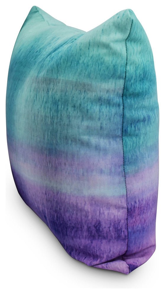 Painted Sunset Multi Color Stripe Print Outdoor Decorative Throw Pillow, 18"