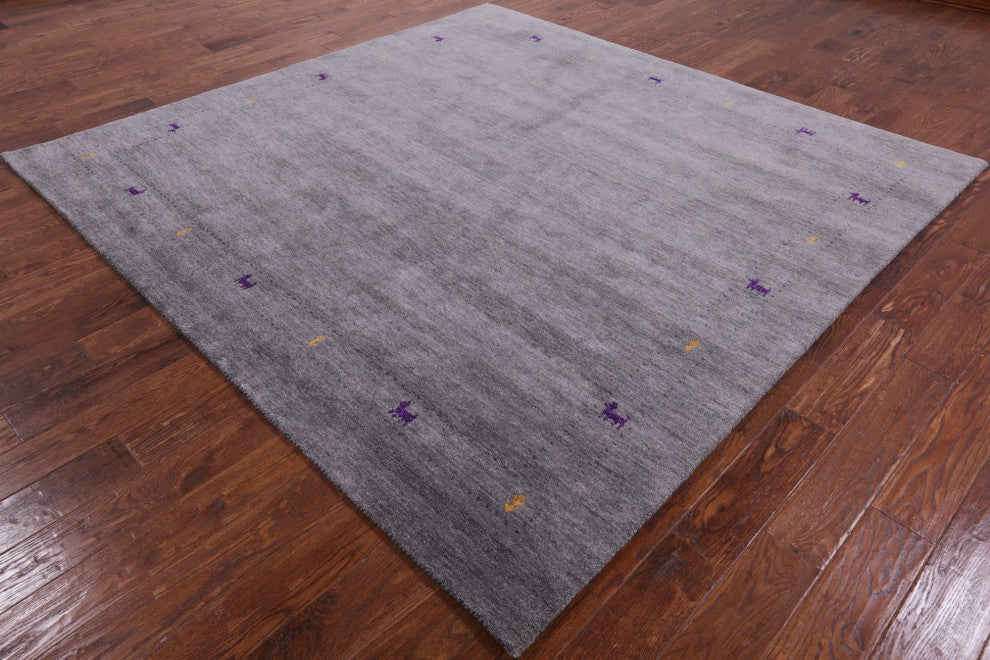 8' Square Persian Gabbeh Area Rug Q4358