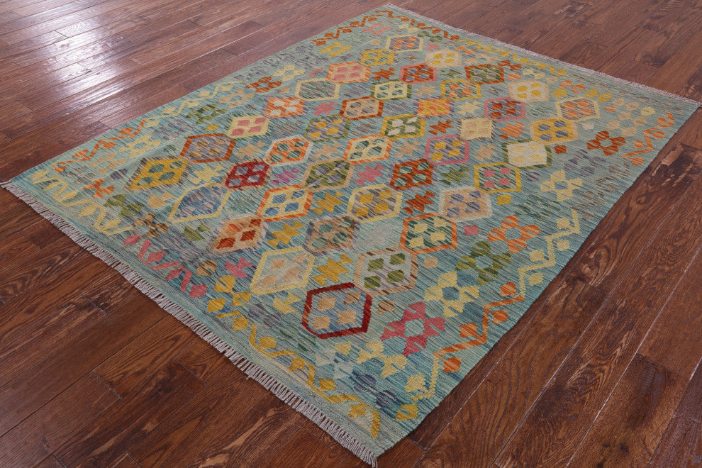 Reversible Kilim Flat Weave Rug 6' 3" X 8' 4" Q8295