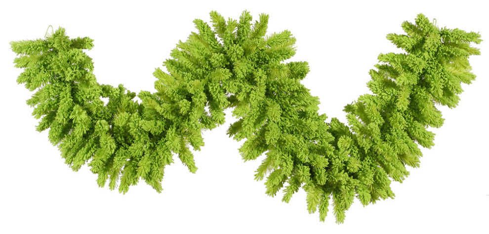 Vickerman 9'x14" Flocked Lime Fir Garland 210T