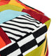 Pouf 23" Oversized Bean Bag Embroidery Cube Ottoman, Colorpop Multicolored