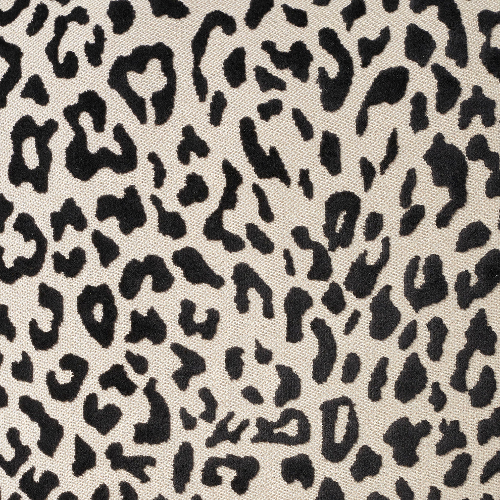 Nourison Home 18"x18" Sofia Jaquard Leopard Velvet Black Throw Pillows