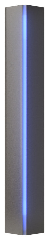 Gallery Small Sconce, Dark Smoke Finish, Blue Glass