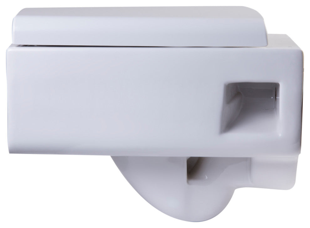 Square Modern Wall Mount Dual Flush Toilet Bowl