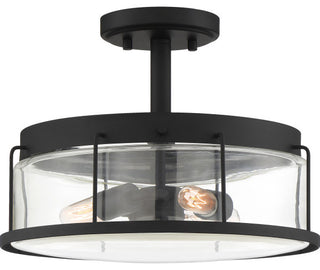 Quoizel LUD1713EK Three Light Semi Flush Mount, Earth Black Finish