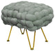 Velvet Pouf Stool Ottoman, Light Gray, 27''x20''x20''