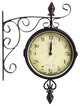 Truu Design Vintage Metal Double-Sided Bistro Round Wall Clock, 8"?D x 17"?H, Blac