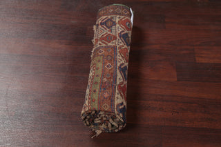 Consigned, Worn Oriental Antique Traditional Hand-Knotted Area Rug, Beige, 4x7