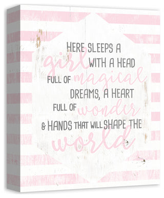 Here Sleeps A Girl 11x14 Canvas Wall Art