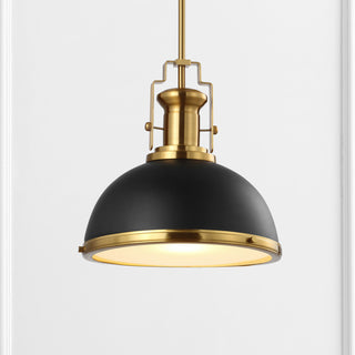 Homer 13"W LED Pendant - Black / Brass Gold