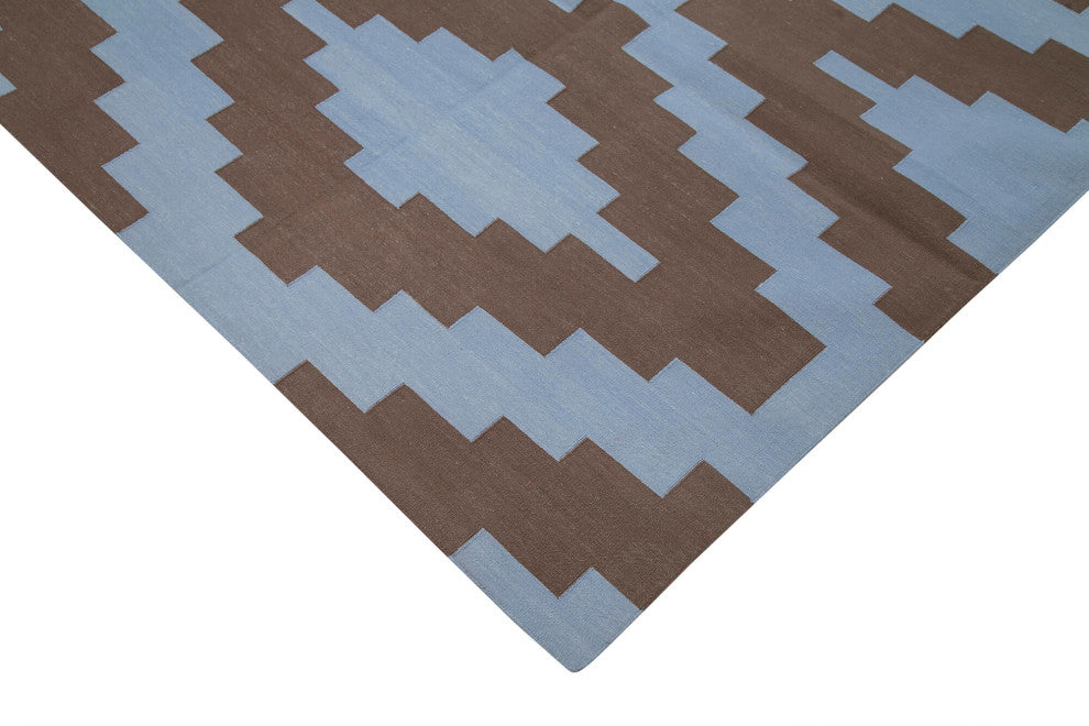Rug N Carpet - Handmade Wool 9' 1'' x 11' 11'' Flatweave Dhurrie Kilim Rug
