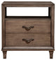 2 Drawer Nightstand With Open Shelf in Wood Brown