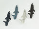 4 Piece Rustic Nautical Colored Finish Cast Iron Shark Wall Hook Set