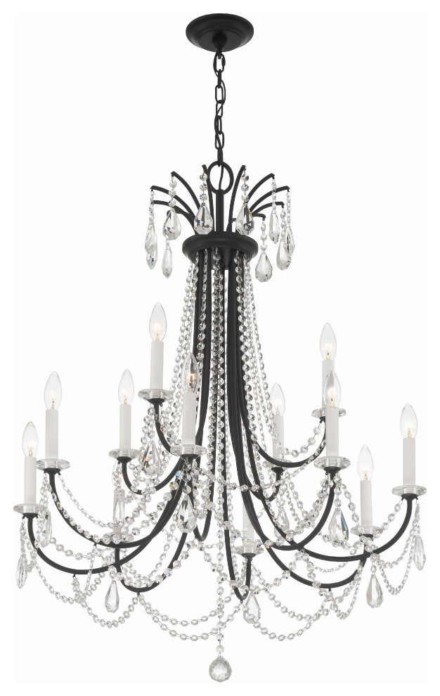 Karrington 12-Light Matte Black Chandelier