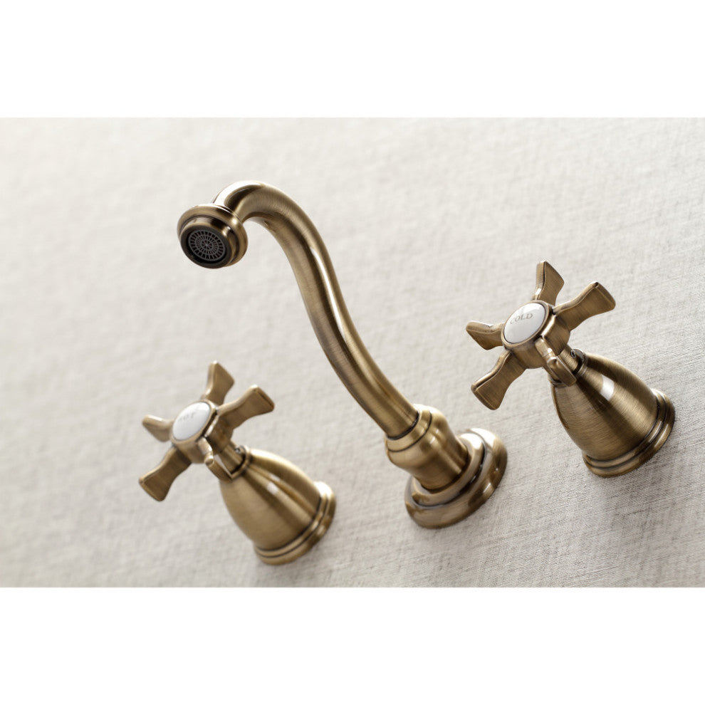 KS3023NX Two-Handle Wall Mount Tub Faucet, Antique Brass
