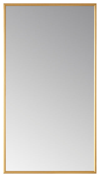 Viella Rectangular Aluminum Wall Mounted Mirror, Brushed Gold, 18"