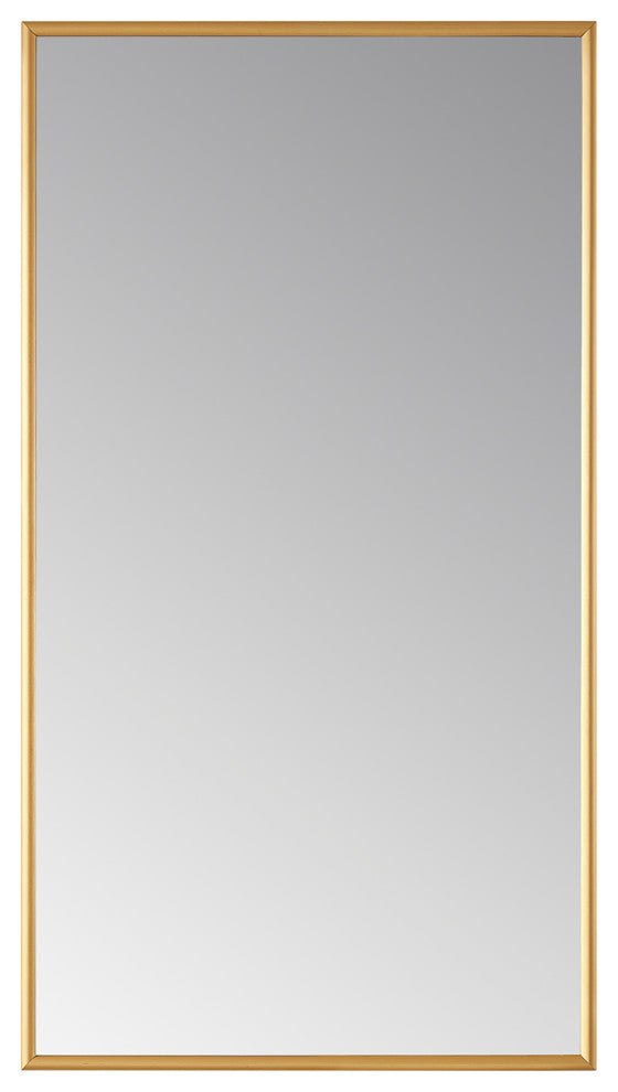 Viella Rectangular Aluminum Wall Mounted Mirror, Brushed Gold, 18"