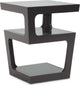 Baxton Studio Clara Black Modern End Table With 3, Tiered Glass Shelves