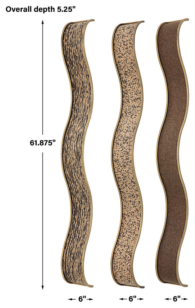 Uttermost Valdivia Serpentine Wall Decor, 3-Piece Set
