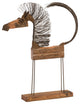 Luxe Wood Block Modern Horse Wire Sculpture | Contemporary Equestrian Art