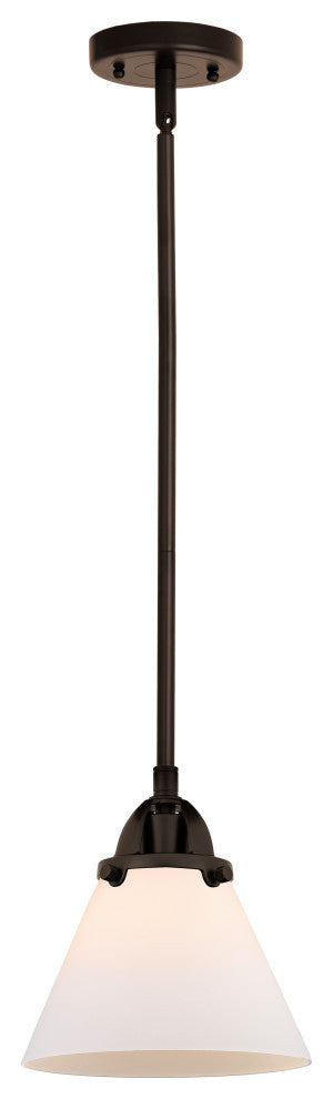 Large Cone Mini Pendant, Oil Rubbed Bronze, Matte White, Matte White