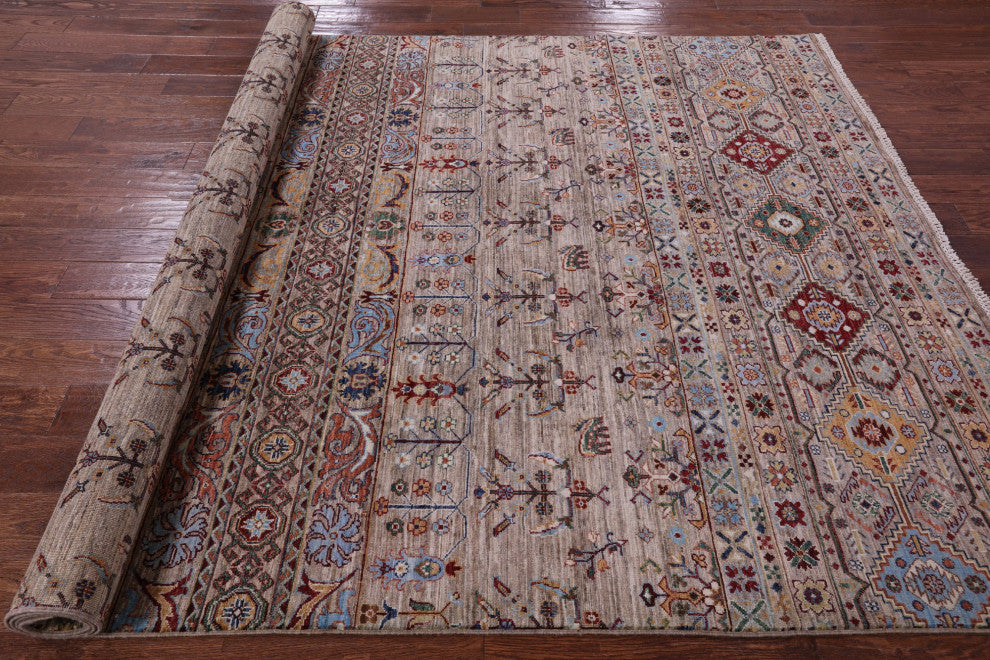 6' 9" X 10' 1" Handmade Super Kazak Khorjin Rug Q11305